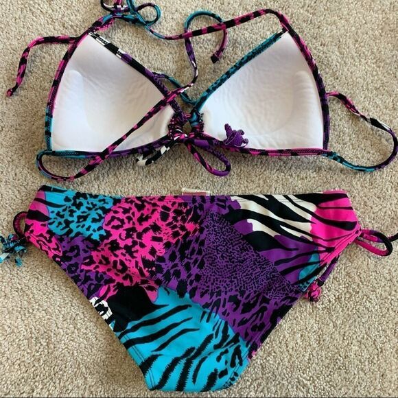 ISLAND soul leopard cheetah animal print bikini S - Picture 2 of 6